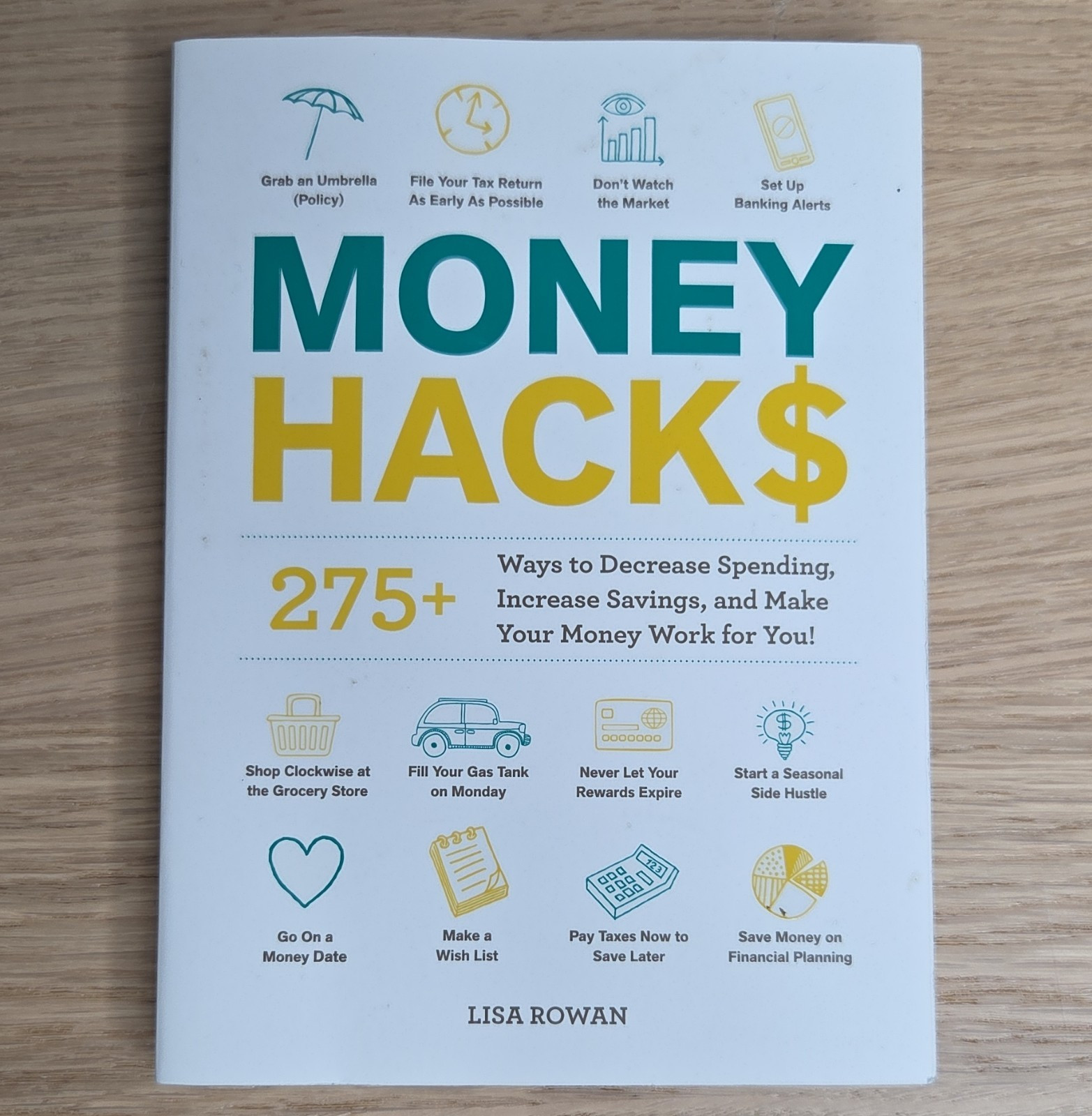 Adams Media Money Hacks by Lisa Rowan Trade Paperback Personal Finance Guide