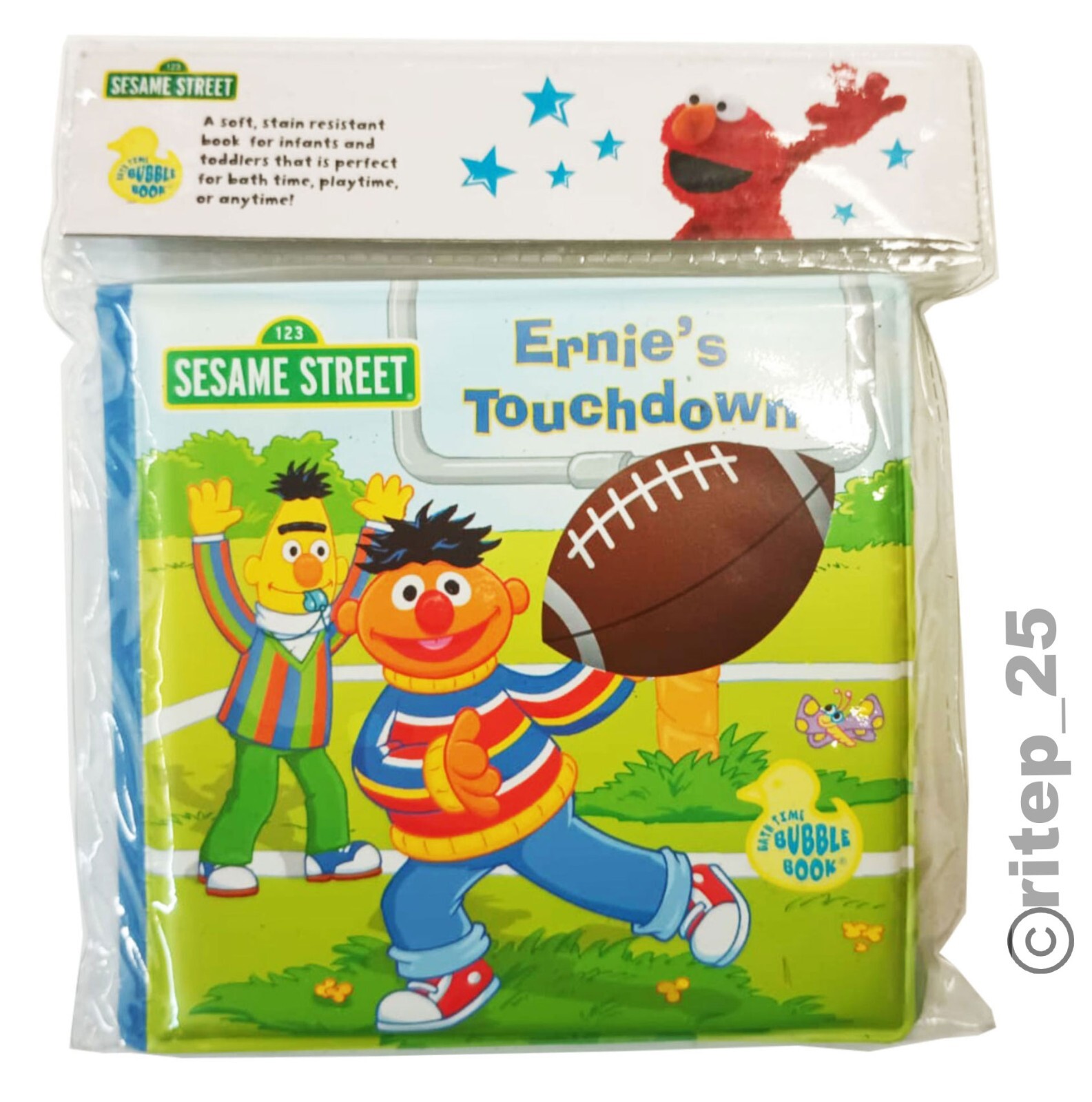 Sesame Street Ernie’s Touchdown Bubble Book – Great For Bath Time (1 Pack) – New