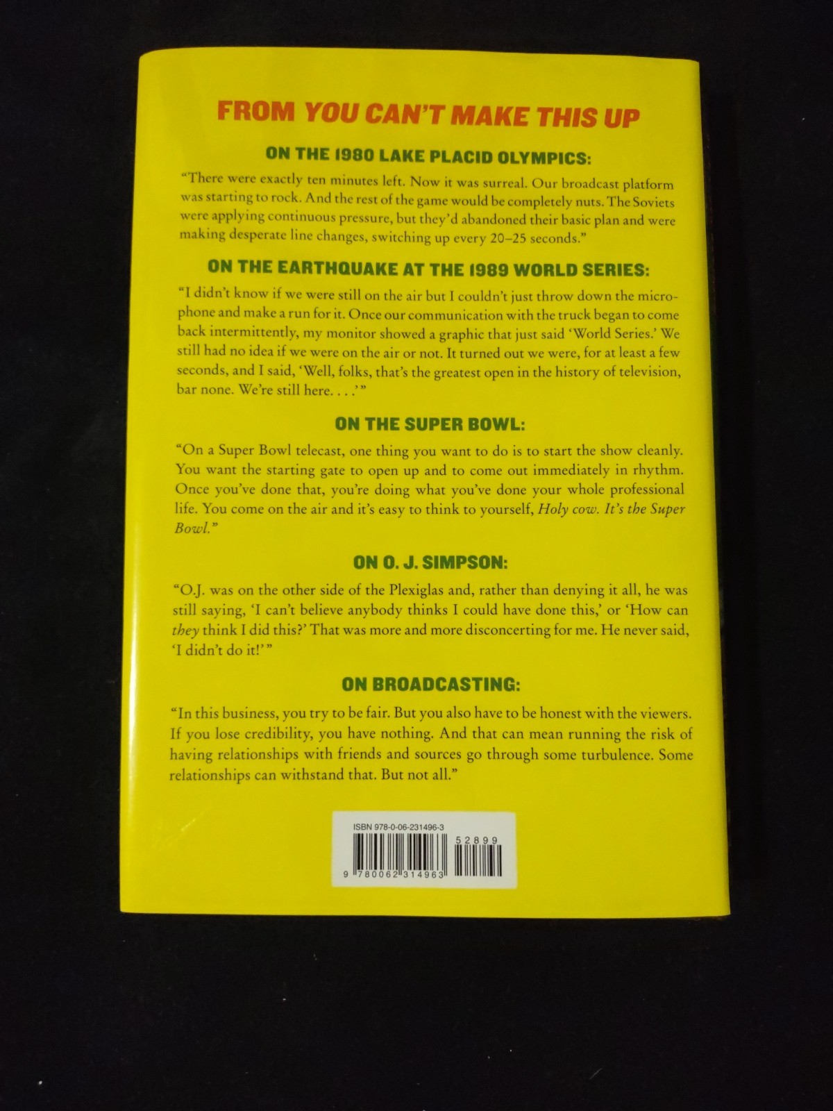 Al Michaels You Can’t Make This Up Hardcover Sports Book Miracles Memories 1stEd