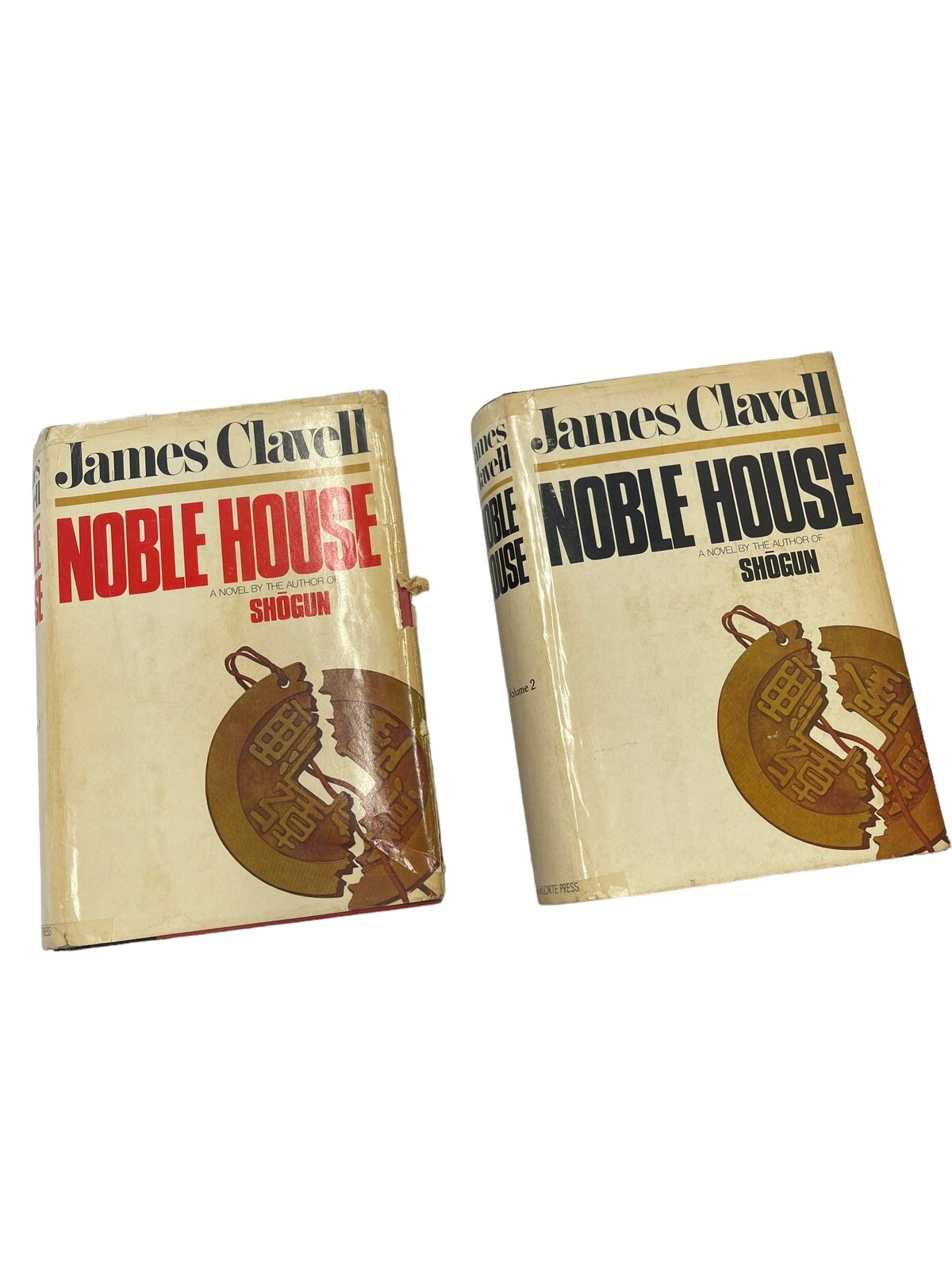 Noble House James Clavell Volumes 1 & 2 1981 hardcover HCDJ Book Club Edition