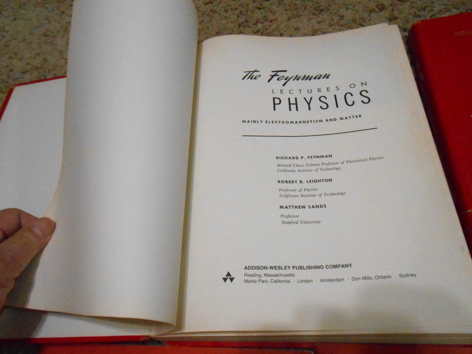 Feynman LECTURES ON PHYSICS Vol 1 2 3 + Vol 2 3 Exercises 1965 – 3HC 2TPB GC