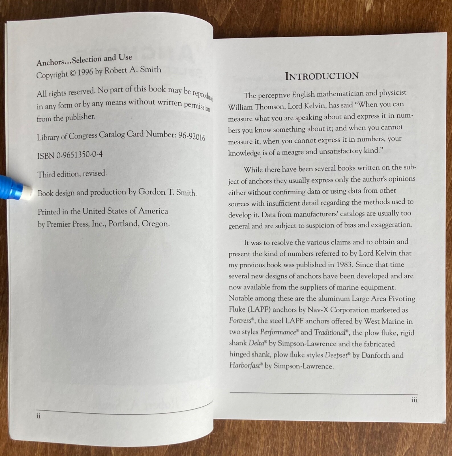 Anchors Selection and Use, Robert A. Smith 1996 ISBN: 0965135004 Trade PB
