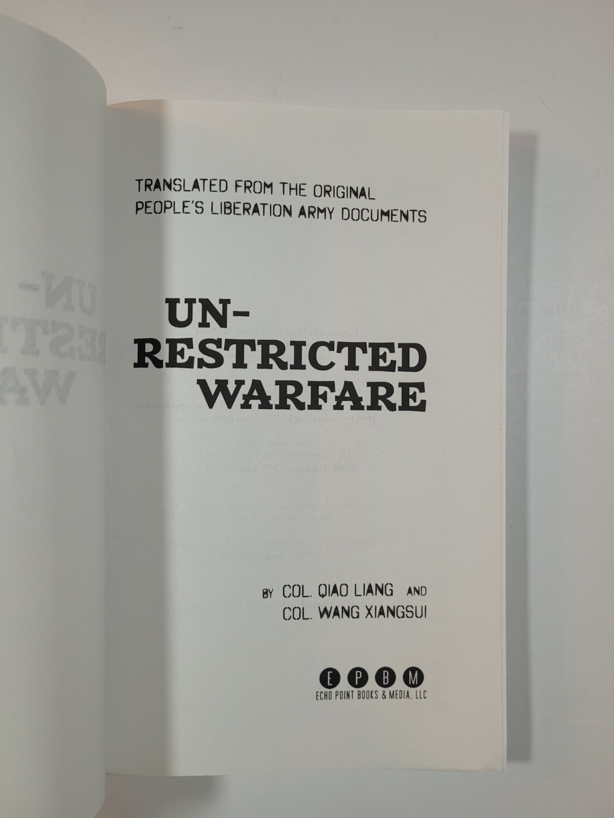 UN-RESTRICTED WARFARE – COL. QIAO LIANG – PEOPLE’S LIBERATION ARMY – TRADE PB