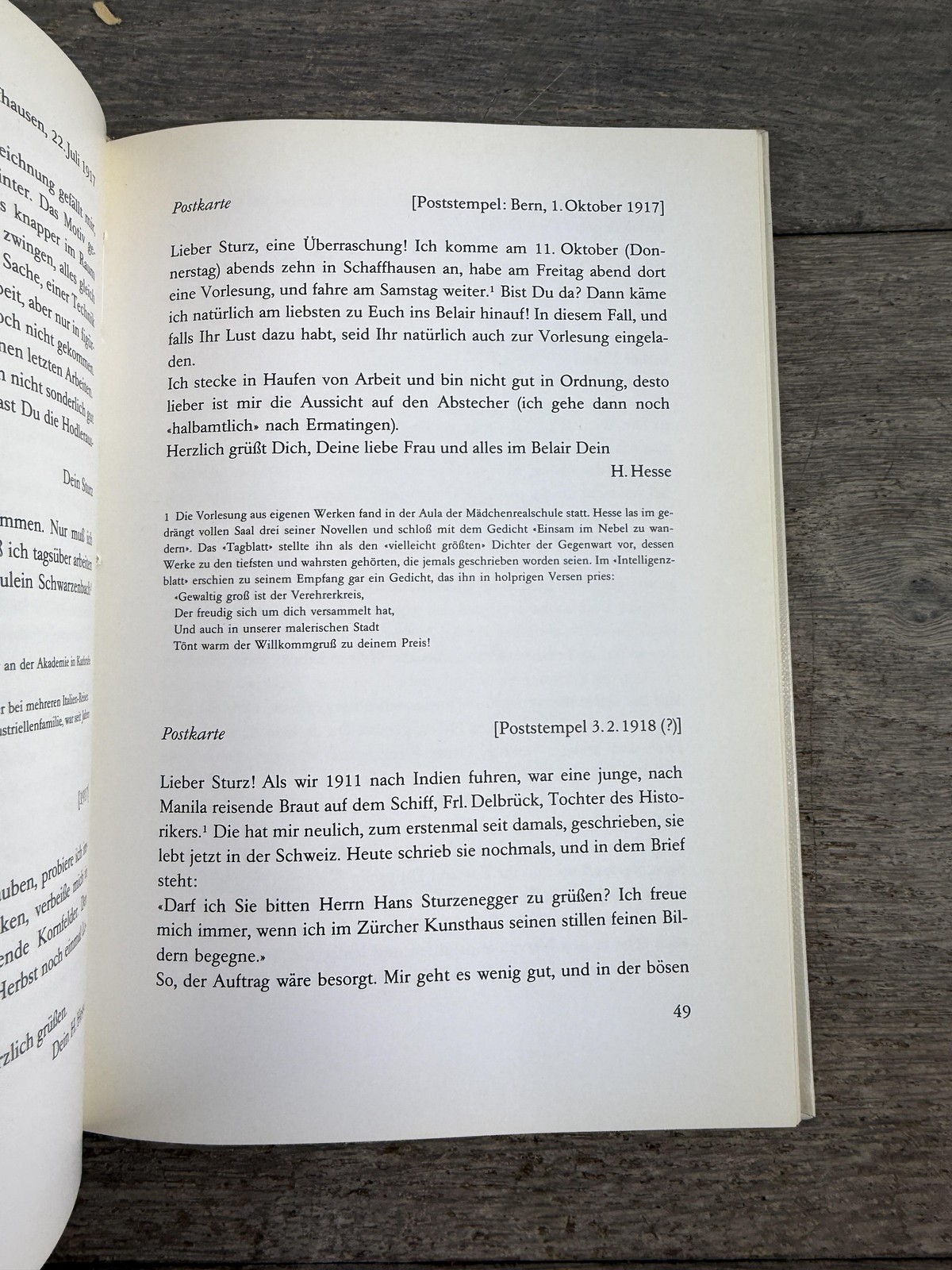 Vintage 1984 Hermann Hesse Letters to Hans Sturzenegger Signed HC Book