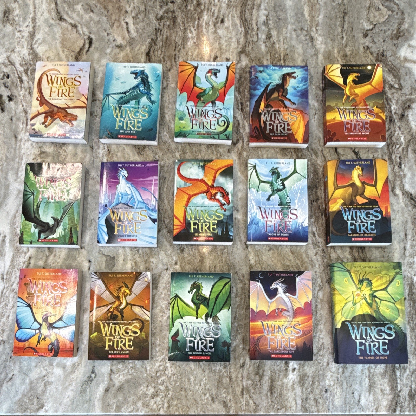 Wings of Fire Tui Sutherland Book Set 1-14PB /15HB with DC Scholastic YA Fantasy