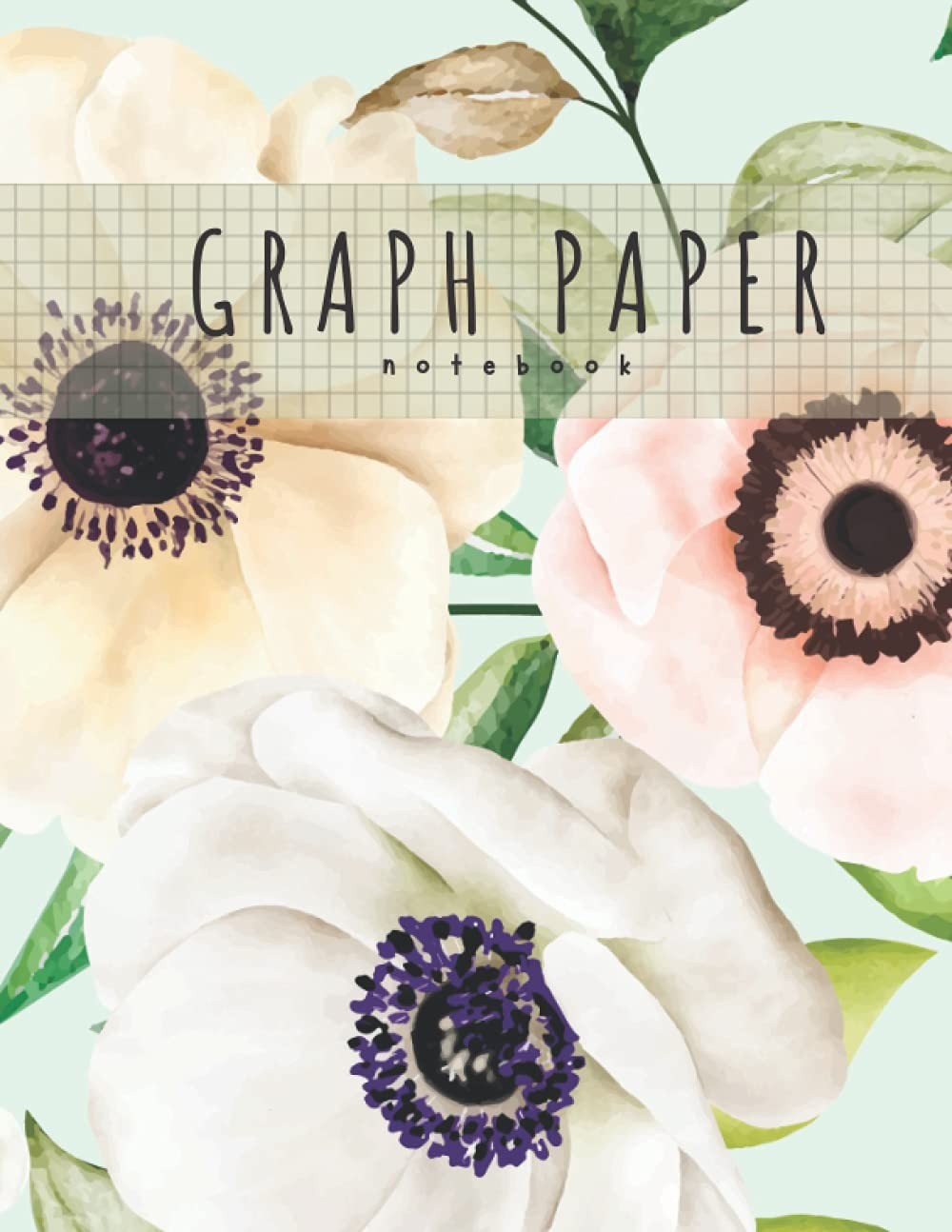 Floral Graph Paper Notebook: Large simple graph paper journal (8.5 x 11 inch…