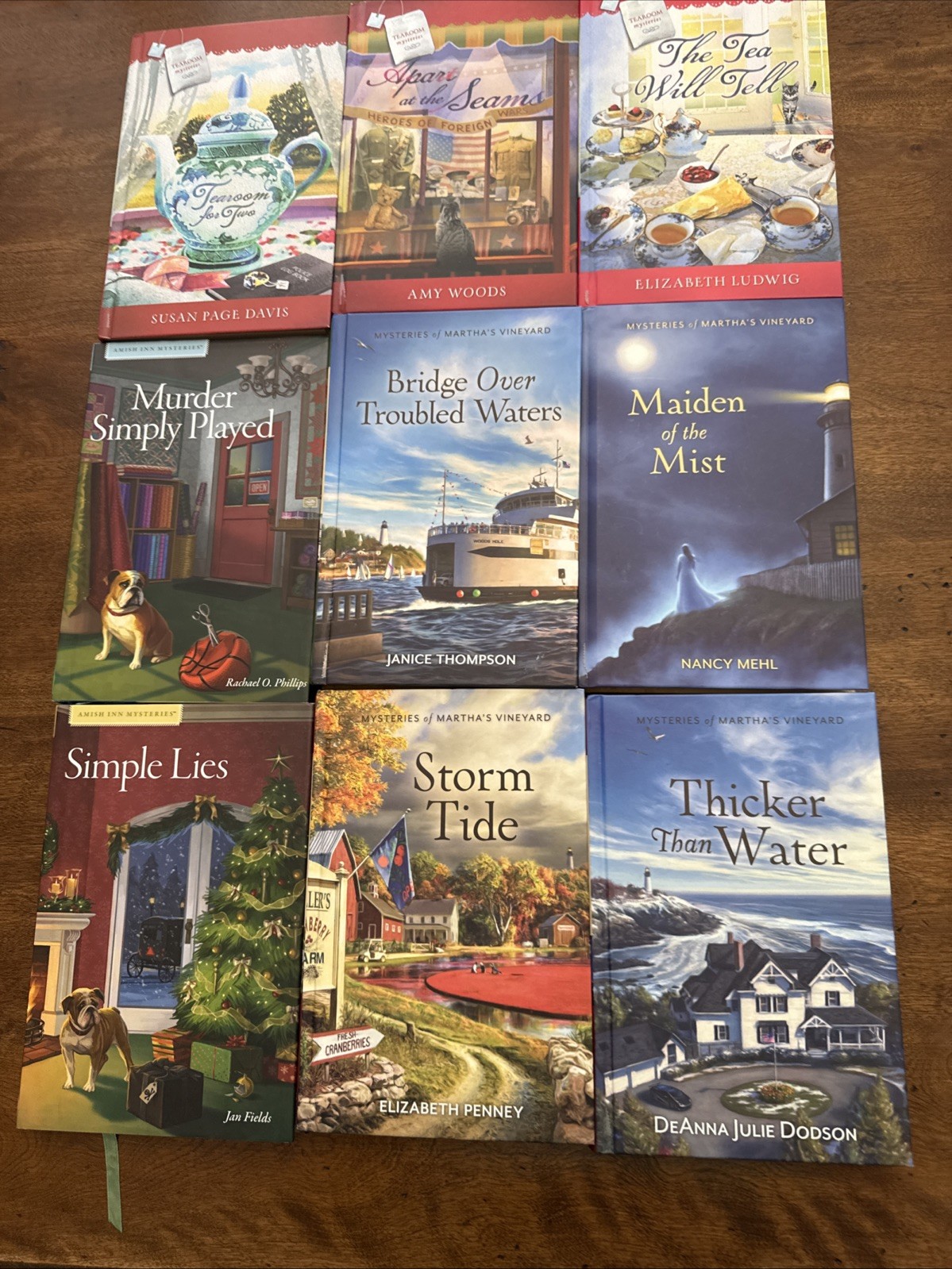 Lot of 9 Hardcover Guideposts Mysteries Martha’s Vineyard Amish Inn Tearoom